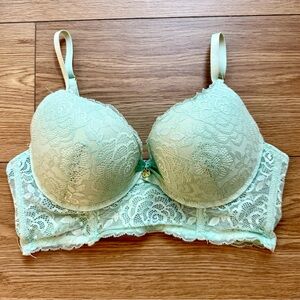 NWOT Daisy Fuentes Mint Green Lace Push Up Bra, 36C